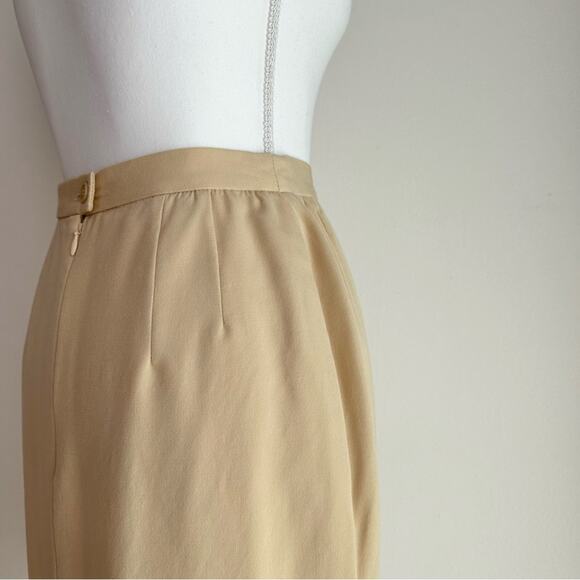Vintage Escada Margaretha Ley Wool Pencil Skirt High Waist Cream Designer Small - Picture 7 of 10